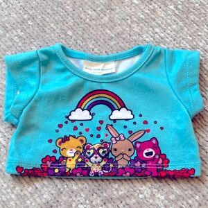 Build-A-Bear Kabu Friends T-Shirt for Plush Rainbow Hearts Aqua